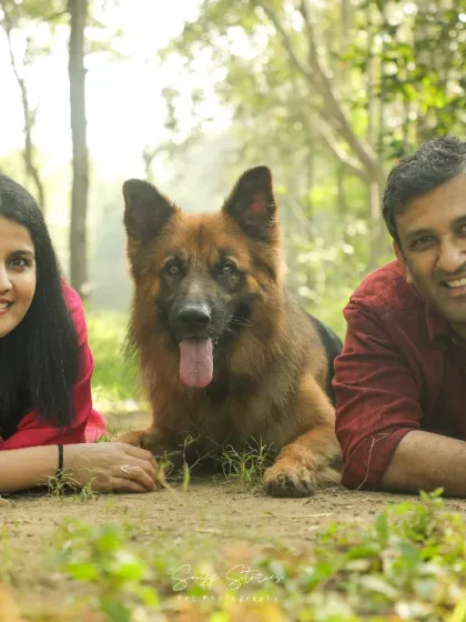 A family portrait isn't complete without every member. I focus on creating relaxed and natural settings where your family's unique dynamic, including the bond with your loyal German Shepherd, can be captured authentically.