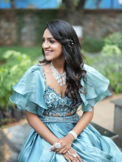 More shots of our elegant reception looks, showcasing the beautiful details and the happy, glowing brides.