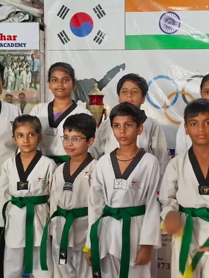 Our green belt students, who have successfully passed their intermediate-level test.