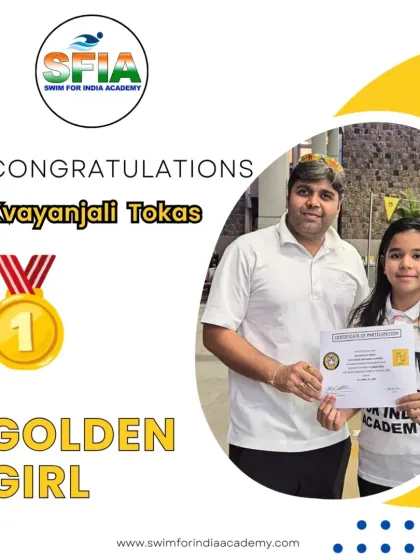 Our golden girl, Kavyanjali Tokas, with her certificate and medal. Her outstanding performance in training is showing in competitions.