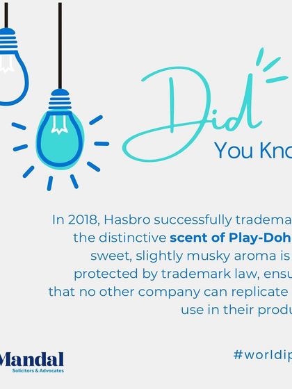 In 2018, Hasbro successfully trademarked the distinctive scent of Play-Doh, an example of a scent mark.