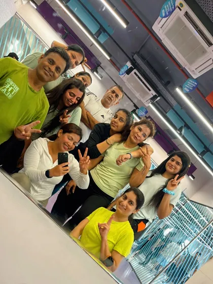 A mirror selfie with my fantastic Zumba group at Prashant Vihar. Everyone is smiling and feeling great after a solid workout.