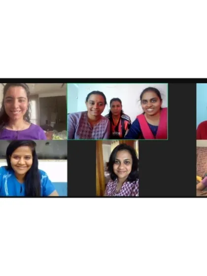 Another screenshot from our online Prenatal & Postnatal Yoga TTC, showing the smiling faces of students learning to support every stage of the motherhood journey.