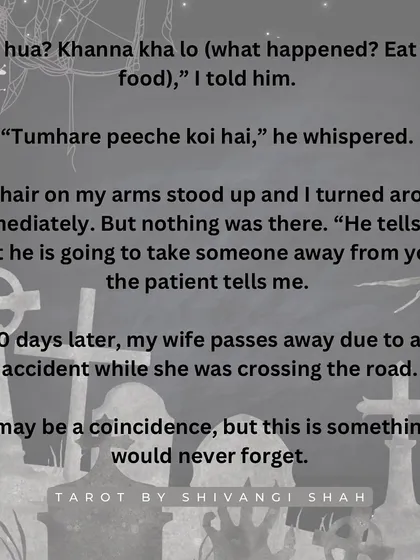 A psychiatric aid's story of a patient who predicted his wife's death just 10 days before it happened.
