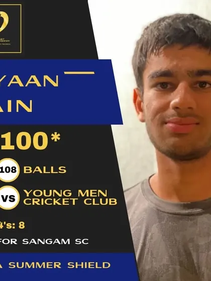 Ayaan Jain scores a brilliant unbeaten century in the MCA Summer Shield.