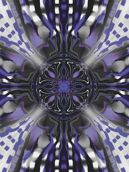 A monochromatic take on my experimental mandala designs. For this piece, I focused on a purple and grey color scheme, exploring how form and pattern interact without the influence of multiple bright colors.