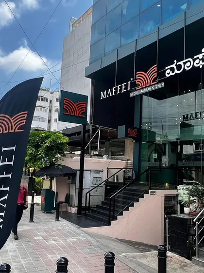 Welcome to Maffei Kitchen. Our entrance on Cunningham Road is designed to be a clear invitation into the world of Mediterranean fine dining we have created inside.