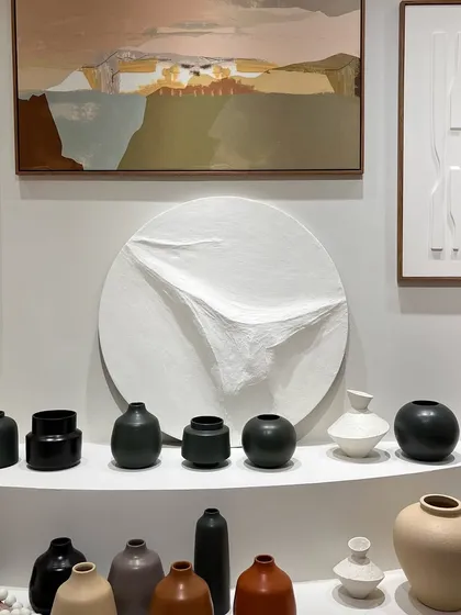 A collection of textured art and ceramic objects from Espravo. We are drawn to the simple, organic forms and the subtle variations in color and texture, which add a human touch to an interior space.