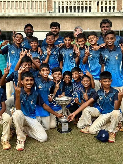 Our players representing Victory CC celebrate winning the prestigious U-12 Bhaskar Trophy, a tournament featuring 96 teams.