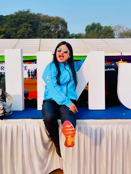 Once a sportswoman, always a sportswoman. Chilling at Azad Maidan after hosting a fun run at the Tata Mumbai Marathon.