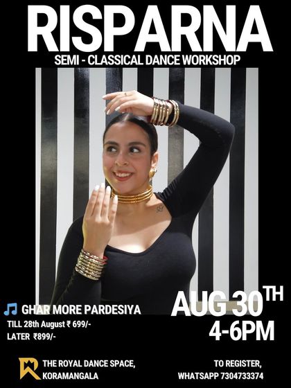 The official poster for Risparna's semi-classical workshop on "Ghar More Pardesiya".