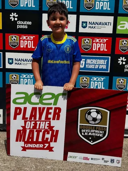 A proud moment for a U7 Player of the Match. We build confidence from the earliest age.