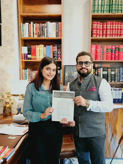 Mentoring young lawyers is a responsibility I take seriously. I congratulate Ms. Aayushi from ICFAI Law School on successfully completing her internship and contributing to our work at the firm.
