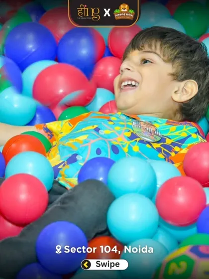 This is the look of pure joy I love to see. Our colorful ball pit is a favorite spot for kids to dive in, laugh, and just be kids in a safe and fun environment.