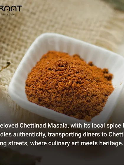 The beloved Chettinad Masala, with its local spice blend, embodies authenticity and transports diners to the region's bustling streets.