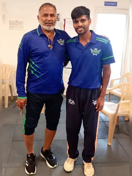 Our coaching standards are second to none. Here I am with the legendary Bharat Arun, former India and current KKR Bowling Coach, during my Level-2 certification, reflecting our commitment to bringing elite coaching knowledge to our students.