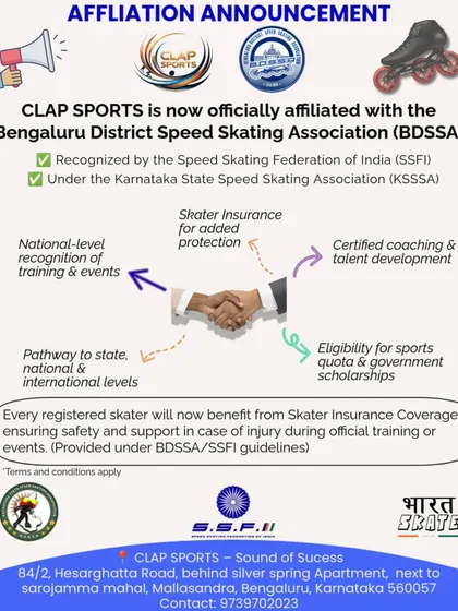 We are officially affiliated with the Bengaluru District Speed Skating Association (BDSSA). This means our skaters get access to recognized competitions, eligibility for sports quotas, and skater insurance for safety.