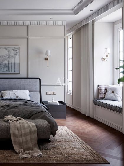 A closer view of the cozy window seat, a perfect nook for enjoying a book and the natural light. The design maximizes both comfort and the functionality of the space.