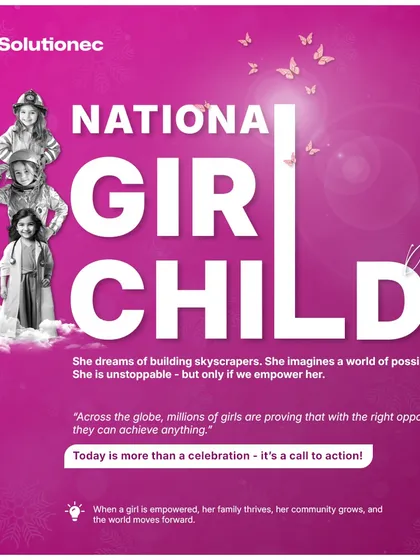 On National Girl Child Day, we issue a call to action. This image of a young girl dreaming of her future as a doctor, firefighter, or engineer is a reminder that with the right opportunities, girls can achieve anything.