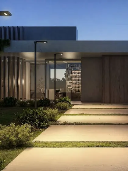 Illuminate your pathways with our contemporary solar-powered lamp posts. These fixtures offer a wire-free, sustainable lighting solution for gardens and walkways, combining a minimalist aesthetic with the practical benefits of clean energy for modern homes.