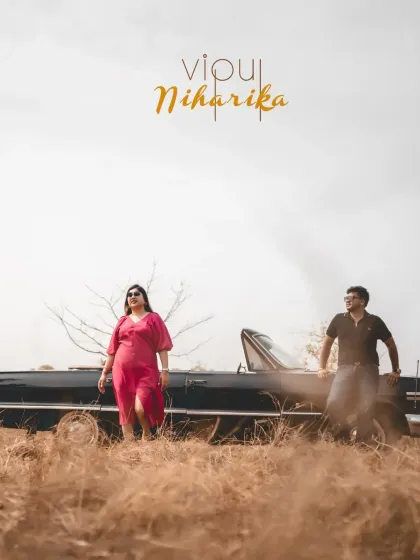 A classic shot with a vintage convertible in the Goan countryside. This image combines a sense of adventure, style, and romance.