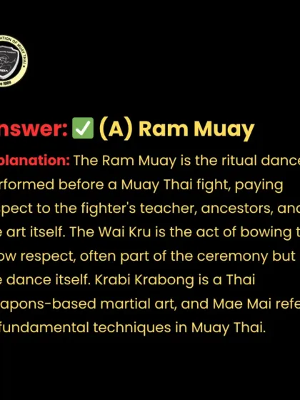 The answer to our quiz. The Ram Muay is the ritual dance, while the Wai Kru is the act of bowing to show respect. It is important to know the difference.