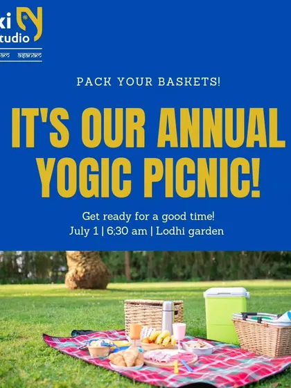 The official invitation for our annual yogic picnic, an event our entire community looks forward to each year.