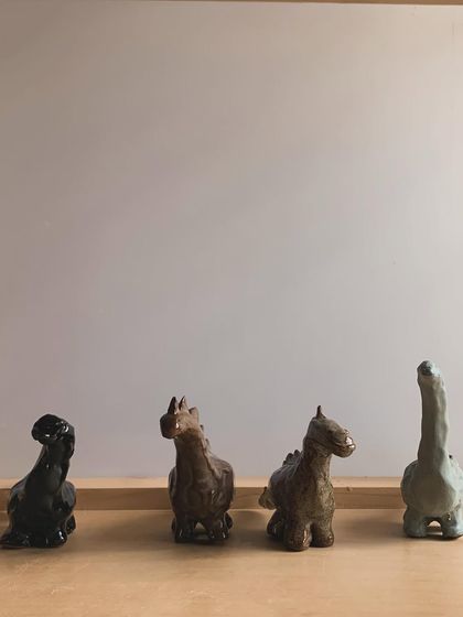 Another shot of the dinosaur collection, showing their different sizes and shapes.