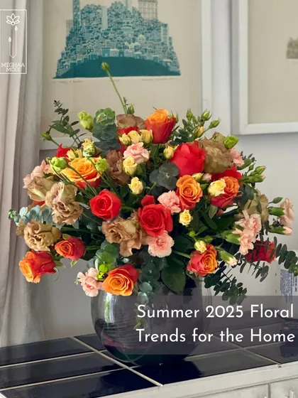 This vibrant summer arrangement showcases one of the key trends for home floral decor. In my workshops, you'll learn to create pieces that not only look beautiful but also elevate your living space.