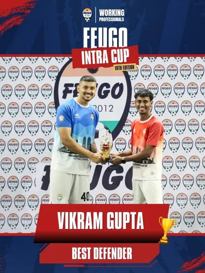 Vikram Gupta from Lokhandwala Prime is awarded Best Defender for his solid work at the back, proving that a strong defense wins championships.
