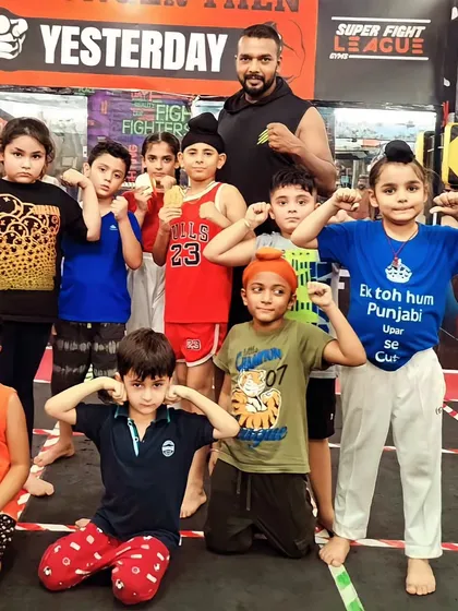 My group of little fighters. We teach them discipline, respect, and the fundamentals of MMA in a fun and safe environment.