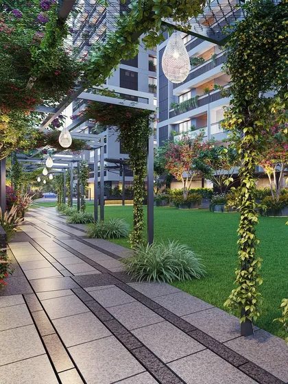 A simple walk can be a beautiful journey. This trellised pathway, wrapped in climbing greenery and illuminated by soft pendant lights, creates a peaceful, immersive corridor that connects different areas of the residential landscape while being a destination in itself.