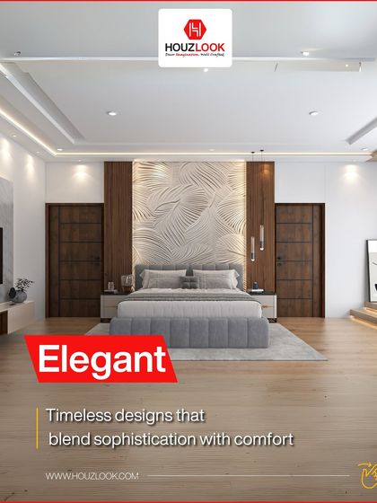 Houzlook - Full Home Interior Design & Turnkey Execution Serene & Stylish Bedrooms photo 3