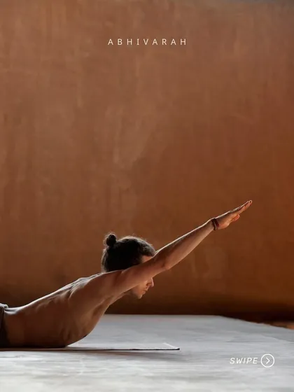 This posture, a variation of Shalabhasana (Locust Pose), strengthens the back and prepares the body for higher energies. It is part of the process of taking charge of your life and transforming your body into a passage, not a block.