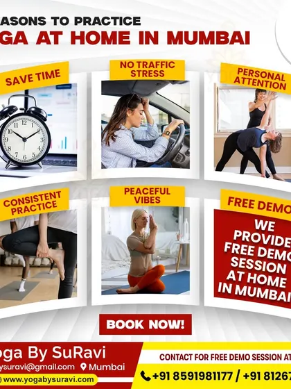Tired of Mumbai traffic and crowded studios? We bring the complete fitness experience to you. This graphic highlights the key reasons why our at-home sessions are a game-changer for your wellness journey.