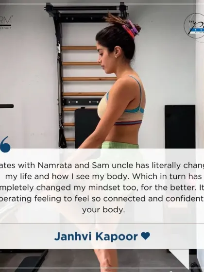 "Pilates with Namrata and Sam uncle has literally changed my life." Janhvi Kapoor shares how our training has transformed not just her body, but her mindset, giving her a liberating feeling of confidence.