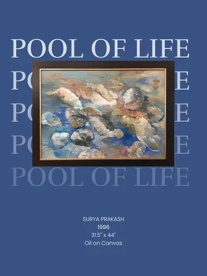 Surya Prakash’s 'Pool of Life' is a mesmerizing ode to nature, capturing the fleeting beauty of light and movement through impressionist strokes.