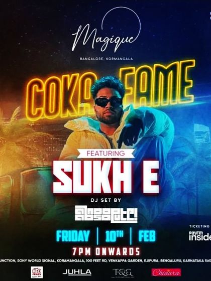 The flyer for a massive night with the Coka sensation, Sukh-E. I played a signature UK Punjabi and Disco-Tronic Bolly set to keep the party going.