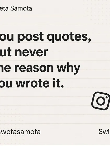 You post quotes from your book, but you never share the personal reason why you wrote it. People connect with the story behind the story.