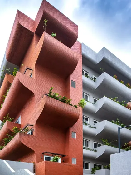 The Brick House in Mangalore is a sculptural monolith, an exploration of how a single material can create complex, expressive forms. Its exuberant yet grounded geometry redefines what it means to design for modern India, creating a living narrative rooted in culture and place.
