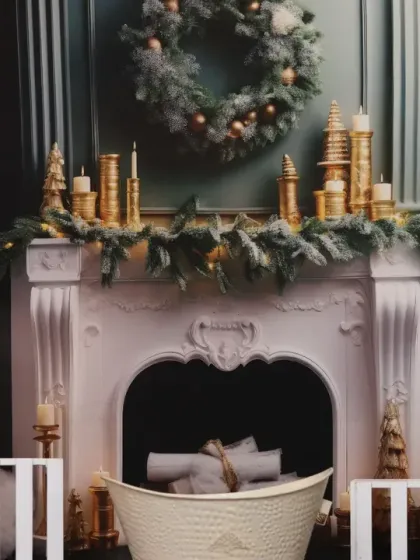 Another one of our festive Christmas themes, complete with a wreath, decorated trees, and a fireplace for warm and joyful holiday pictures.