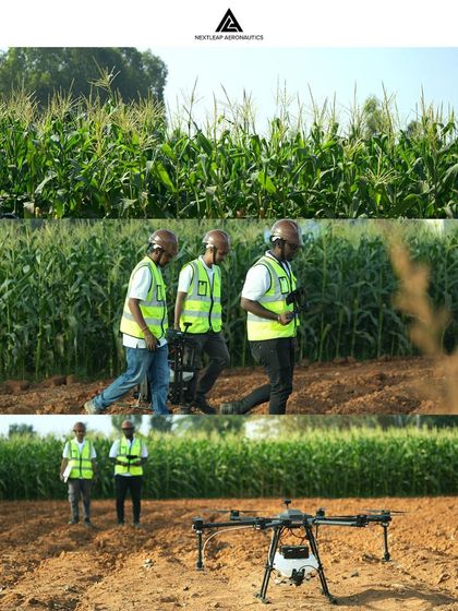 A sequence showing the NextLeap Aeronautics team and their drone in the field. We combine shots of the team, the equipment, and the surrounding environment for a complete story.