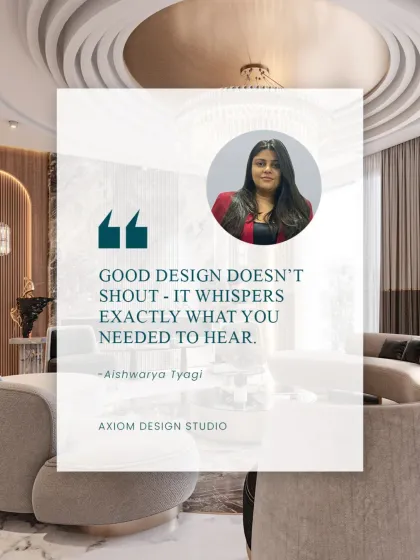 A quote from Aishwarya: "Good design doesn't shout, it whispers exactly what you needed to hear."
