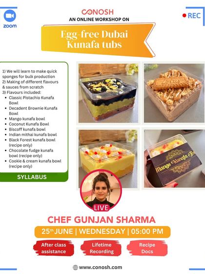 Conosh - Online Culinary Workshops Cheesecakes, Tarts & Tub Desserts photo 16