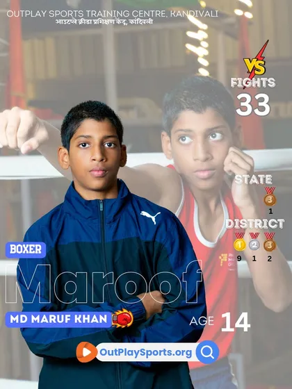 Md Maruf Khan, a rising star at 14. He has a state medal and 9 district golds in 33 fights, showing incredible discipline and passion.