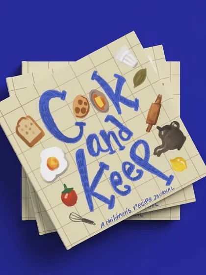 This is 'Cook & Keep'. It’s more than a book; it’s an invitation for children to become the keepers of your family's food stories. It’s a space for them to document the magic they see in the kitchen, from who they cook with to the stories behind every meal.