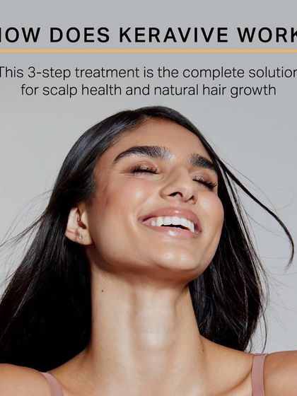 The Keravive treatment is a complete 3-step solution for improving scalp health, which is the foundation for natural and healthy hair growth. It's like a facial for your scalp.