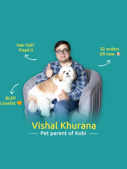 Meet Kobi, a 5-year-old Shih Tzu and a BLEP loyalist with 52 orders. His parent, Vishal, reports that my food fixed Kobi's hair fall issues.
