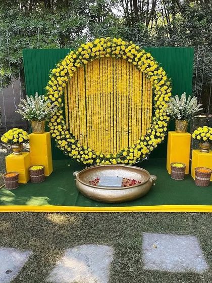 Shanaya Decorations - All-Inclusive Ceremony Packages (Haldi & Mehendi) Signature Ring Backdrops photo 10