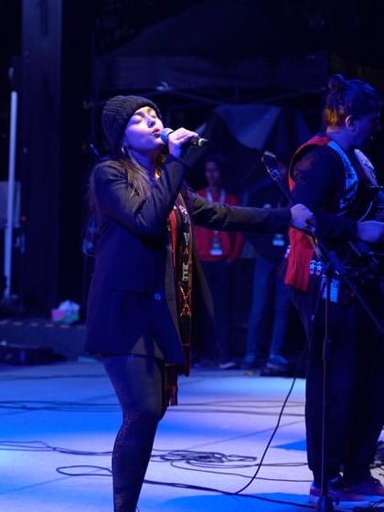 On stage at Hornbill. The scale of the festival and the energy of the crowd was something I'll never forget.